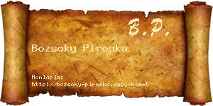 Bozsoky Piroska névjegykártya