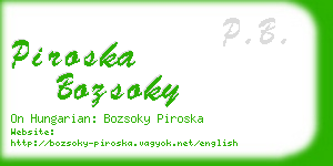 piroska bozsoky business card